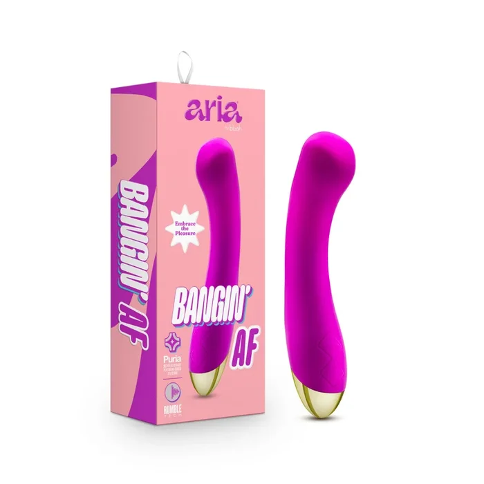 ARIA® By Blush® | Bangin’ AF: Enhanced G-Spot Stimulation Purple Silicone Vibrator with Powerful RumboTech™ Technology