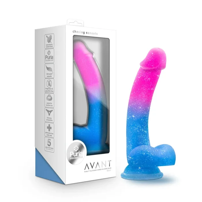 Avant By Blush® | Chasing Sunsets Mermaid: Artisan 8 Inch Dildo with Suction Cup Base – Made with Smooth Ultrasilk® Purio™ Silicone