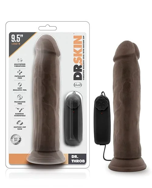 Blush Dr. Skin Dr. Throb 9.5″ Cock with Suction Cup – Chocolate