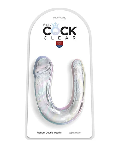 King Cock Clear 13″ Double Trouble Dildo – Clear
