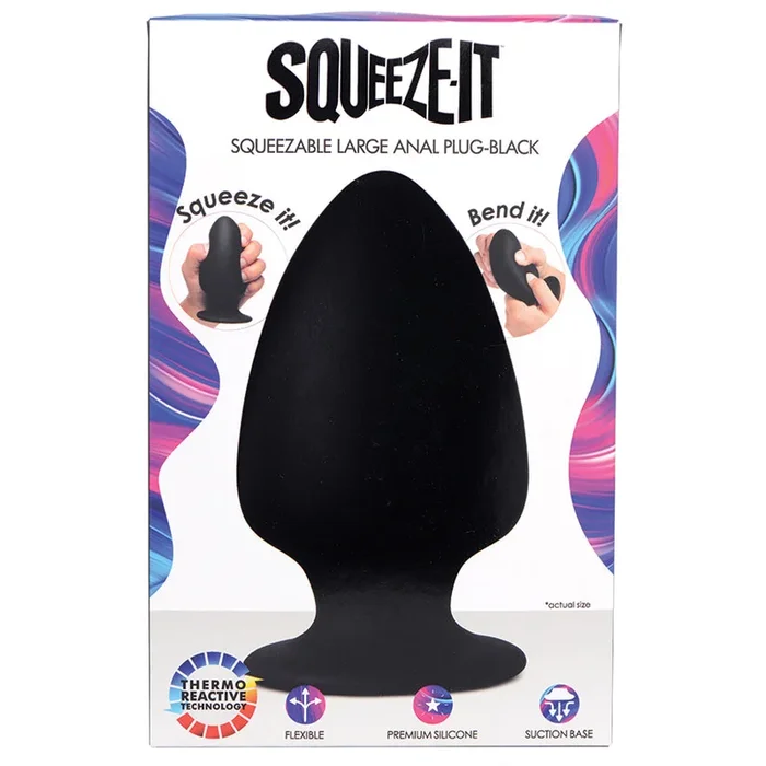 Squeeze-It Squeezable Anal Plug Large-Black