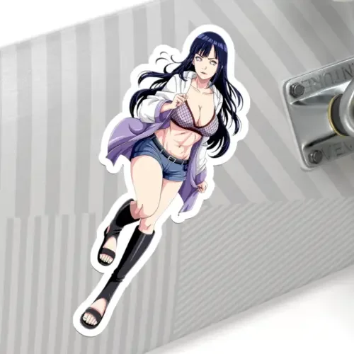 Waifu Girl Hinata Hyuga Hentai Ecchi Naruto 90s Anime Kiss-Cut Sticker Japanese Ecchi