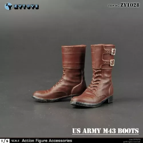 ZYTOYS 1:6 ZY1028 US M43 Combat Boots Shoes For 12″ Male HT Soldier Figure Body Toy